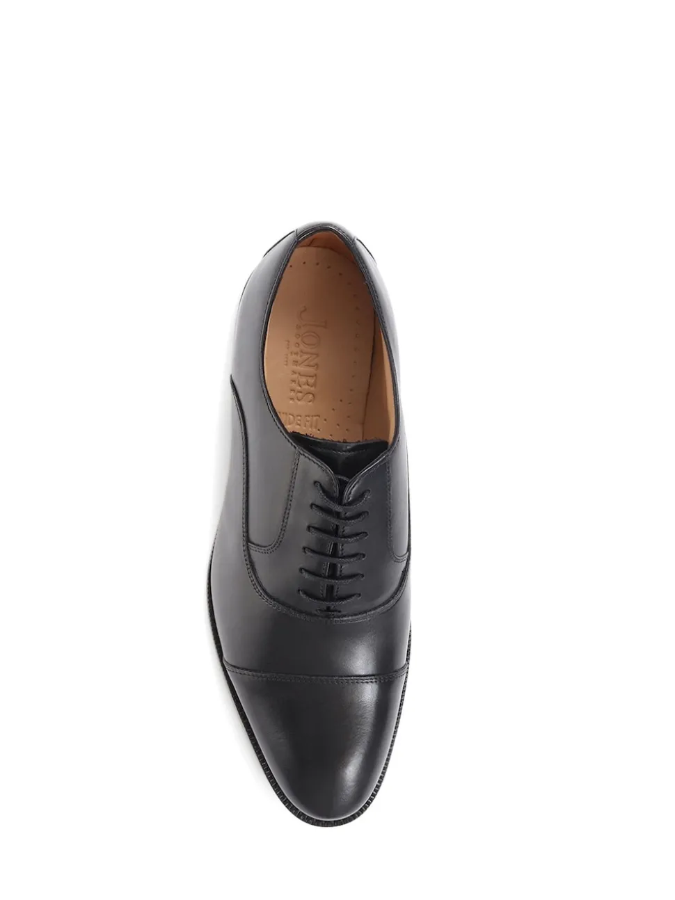 Jones Bootmaker Black Wide Fit Men’s Leather Lace Smart Shoes