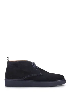 Jones Bootmaker Blue Dane Leather Lace-Up Boots