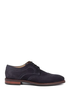Jones Bootmaker Blue Longwood Suede Derby Brogues