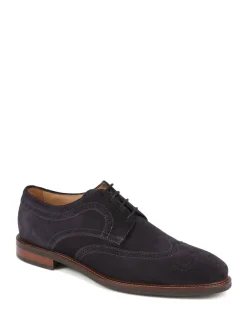 Jones Bootmaker Blue Longwood Suede Derby Brogues