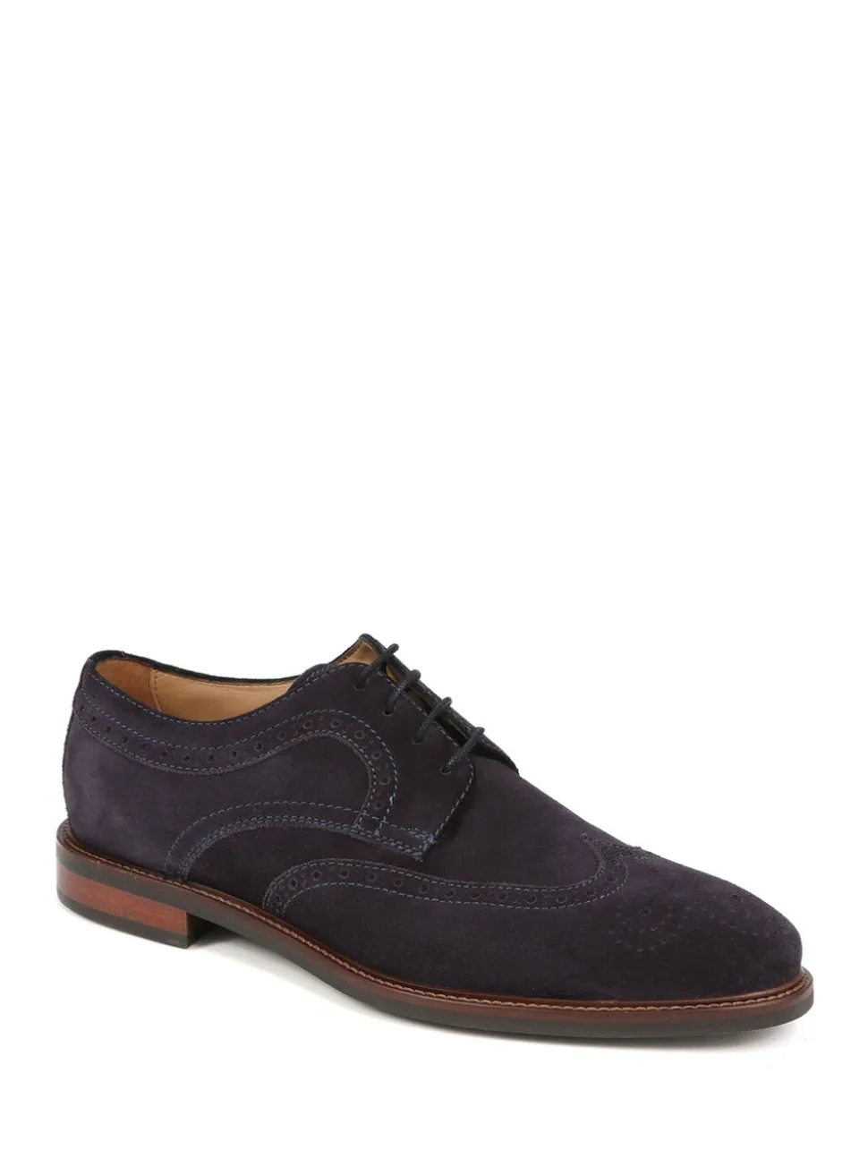 Jones Bootmaker Blue Longwood Suede Derby Brogues