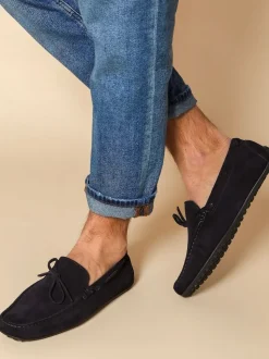 Jones Bootmaker Blue Plymouth Leather Moccasins