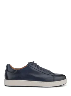 Jones Bootmaker Blue Simone Wide-Fit Leather Trainers