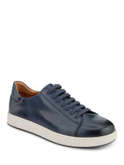 Jones Bootmaker Blue Simone Wide-Fit Leather Trainers