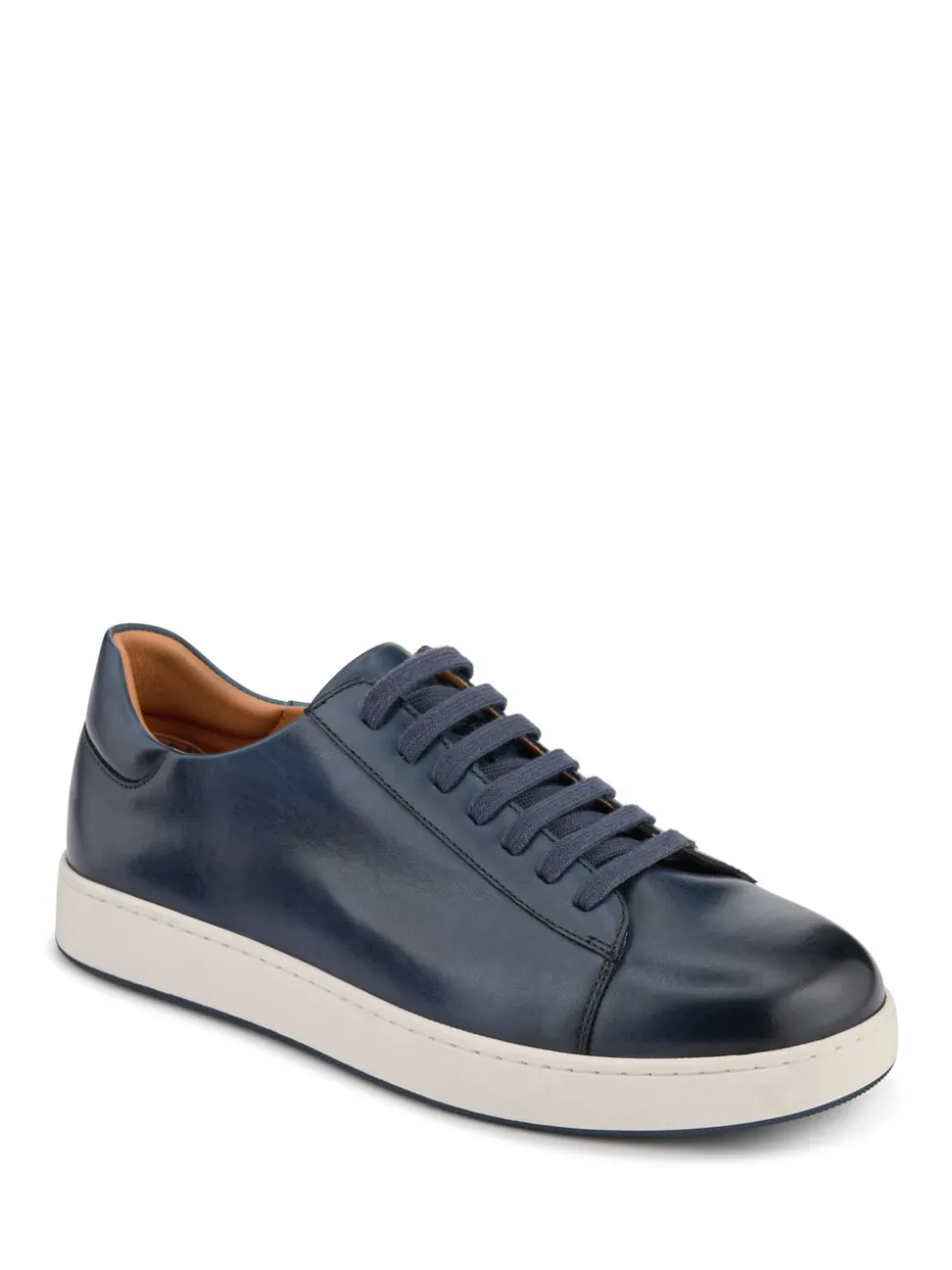 Jones Bootmaker Blue Simone Wide-Fit Leather Trainers