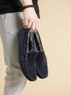 Jones Bootmaker Blue Zain Suede Slippers