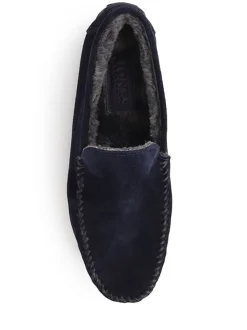 Jones Bootmaker Blue Zain Suede Slippers