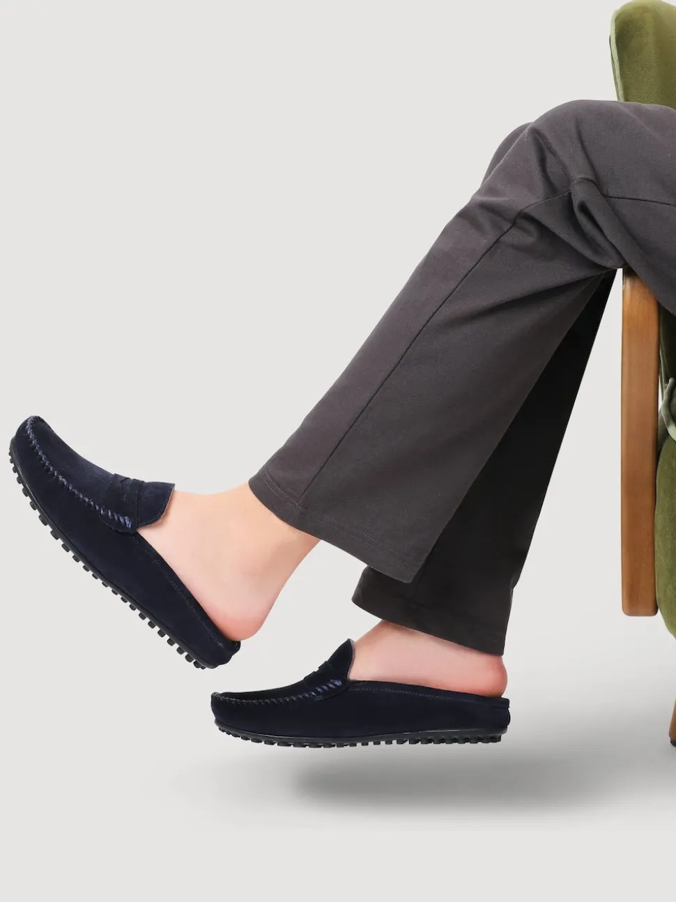 Jones Bootmaker Blue Zap Leather Mule Slippers