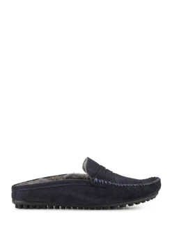 Jones Bootmaker Blue Zap Leather Mule Slippers