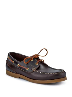 Jones Bootmaker Brown black Parsons Leather Boat Shoes