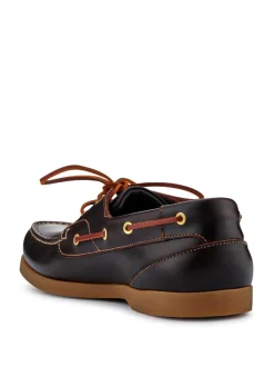 Jones Bootmaker Brown black Parsons Leather Boat Shoes