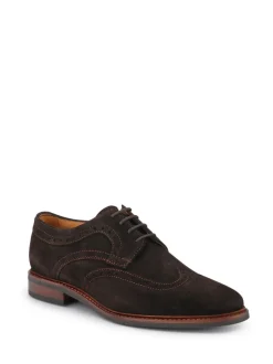Jones Bootmaker Brown Chrome Longwood Suede Derby Brogues