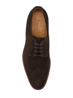 Jones Bootmaker Brown Chrome Longwood Suede Derby Brogues