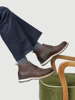 Jones Bootmaker Brown Darrel Grippy Leather Ankle Boots
