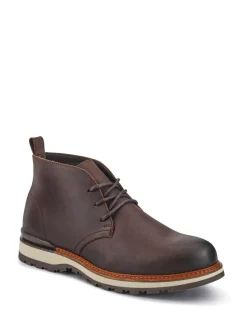 Jones Bootmaker Brown Darrel Grippy Leather Ankle Boots