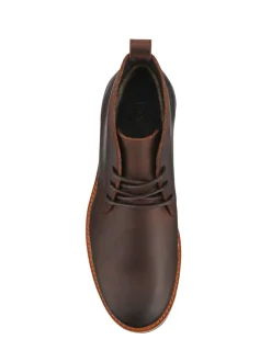 Jones Bootmaker Brown Darrel Grippy Leather Ankle Boots