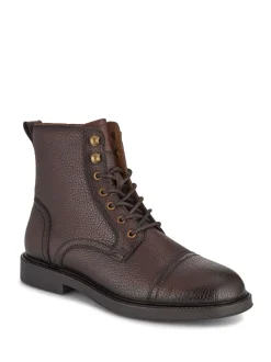 Jones Bootmaker Brown Davide Leather Wide Fit Military Boots