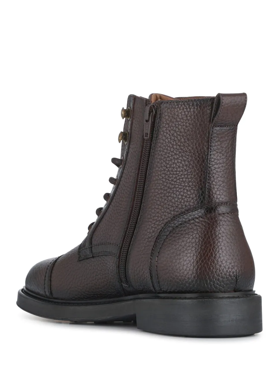 Jones Bootmaker Brown Davide Leather Wide Fit Military Boots