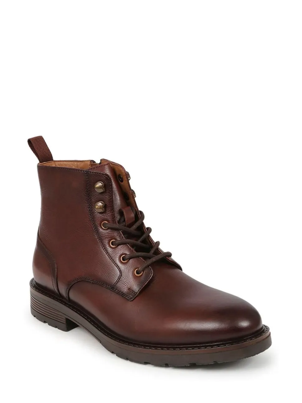 Jones Bootmaker Brown Derry Leather Lace-Up Boots