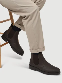 Jones Bootmaker Brown Emile Wide Fit Leather Slip-On Boots