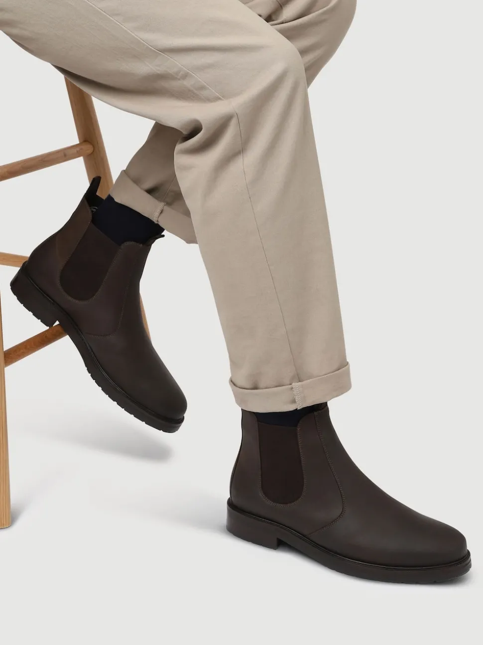 Jones Bootmaker Brown Emile Wide Fit Leather Slip-On Boots