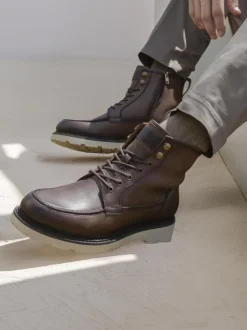 Jones Bootmaker Brown Essex Chunky Leather Boots