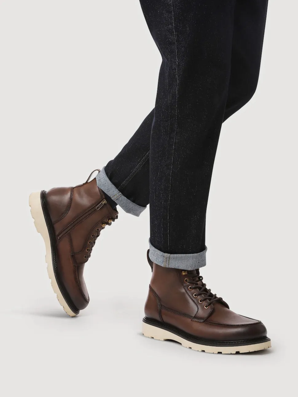 Jones Bootmaker Brown Essex Chunky Leather Boots