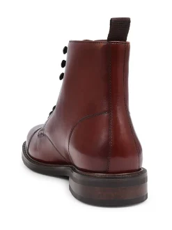 Jones Bootmaker Brown Finch Leather Lace-Up Boots