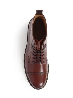 Jones Bootmaker Brown Finch Leather Lace-Up Boots