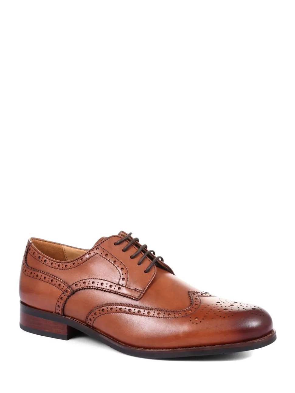 Jones Bootmaker Brown Mens Manning Wide Fit Brogues Shoes