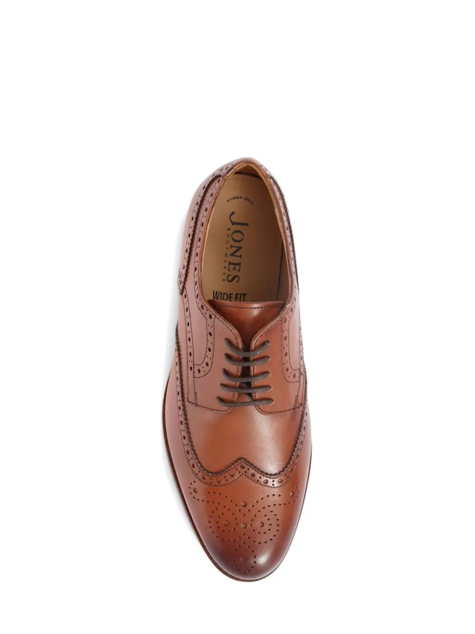 Jones Bootmaker Brown Mens Manning Wide Fit Brogues Shoes