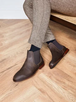 Jones Bootmaker Brown Mens Debden Leather Chelsea Boots
