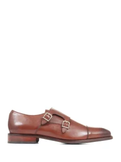 Jones Bootmaker Brown Nathaniel Leather Double Monk Shoes