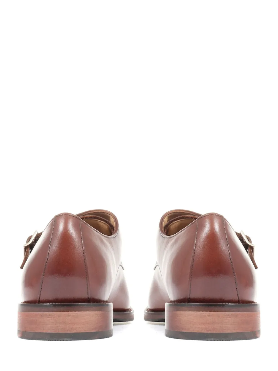 Jones Bootmaker Brown Nathaniel Leather Double Monk Shoes