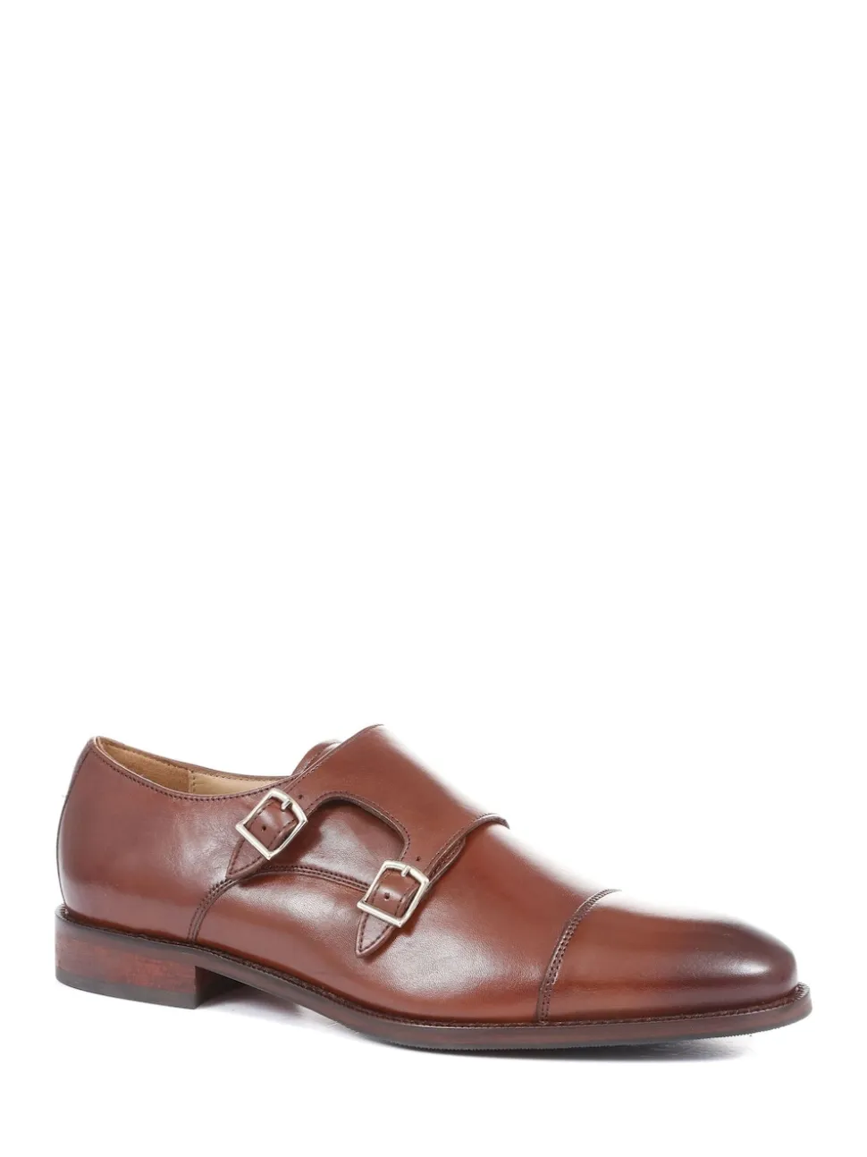 Jones Bootmaker Brown Nathaniel Leather Double Monk Shoes