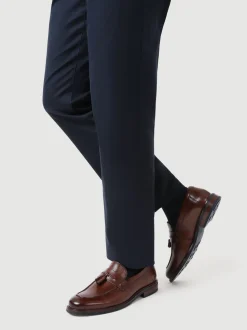 Jones Bootmaker Brown Rodrigo Wide-Fit Leather Tassel Loafers