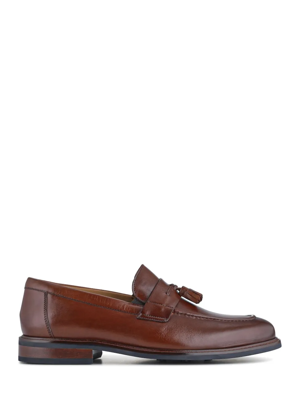 Jones Bootmaker Brown Rodrigo Wide-Fit Leather Tassel Loafers