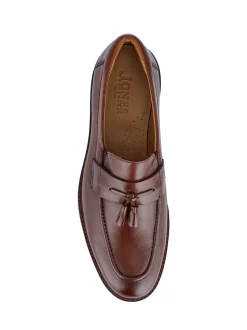 Jones Bootmaker Brown Rodrigo Wide-Fit Leather Tassel Loafers