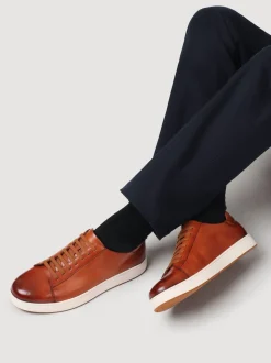 Jones Bootmaker Brown Simone Wide-Fit Leather Trainers