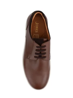Jones Bootmaker Brown Stevenage Wide Fit Leather Trainers