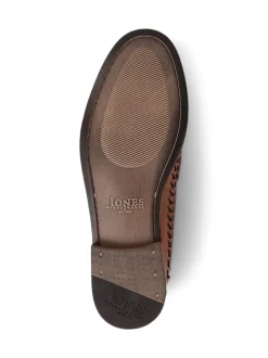 Jones Bootmaker Chocolate Brown Riverside Woven Leather Loafers