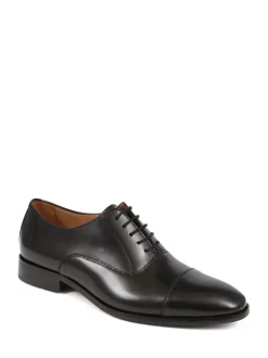 Jones Bootmaker Chrome Black Marvin Leather Oxford Shoes