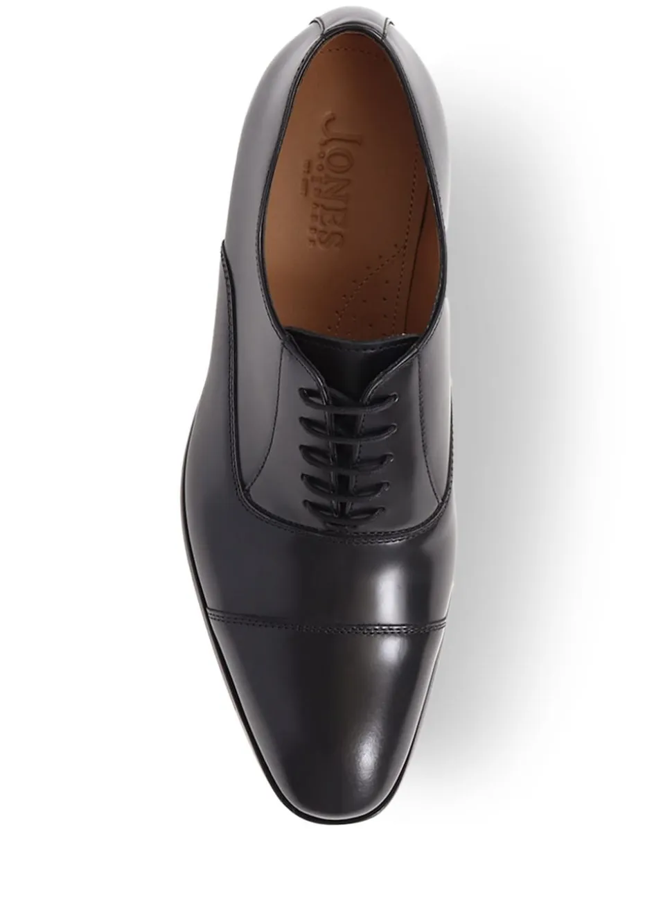 Jones Bootmaker Chrome Black Marvin Leather Oxford Shoes