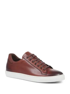 Jones Bootmaker Cognac Brown Simon Leather Mens Trainers