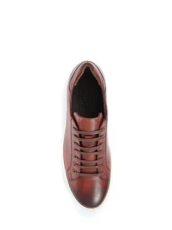 Jones Bootmaker Cognac Brown Simon Leather Mens Trainers