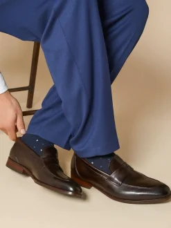 Jones Bootmaker Dark Brown Leather Penny Loafers