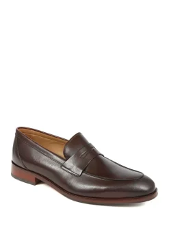 Jones Bootmaker Dark Brown Leather Penny Loafers