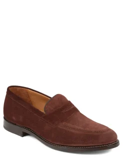 Jones Bootmaker Dark Brown Suede Barcelona Leather Loafers
