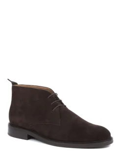 Jones Bootmaker Dark Brown Deacon Suede Chukka Boots