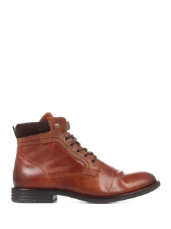 Jones Bootmaker Dark Tan Docklands Leather Lace Up Boots